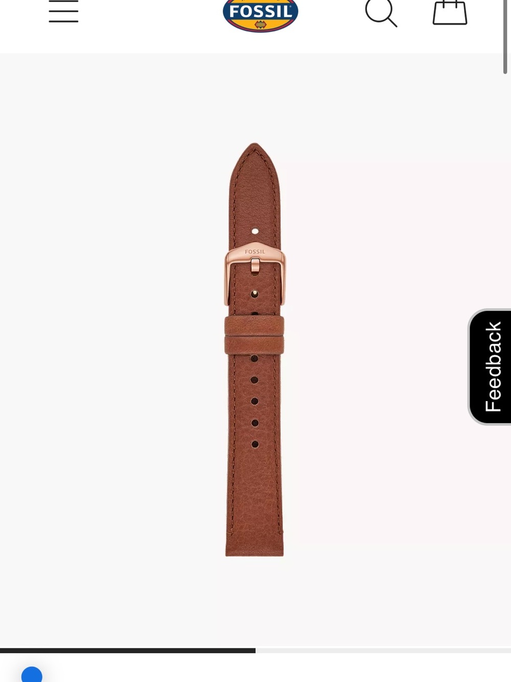 Apple Watch Fossil Brown Leather Watch Strap with Gold Buckle